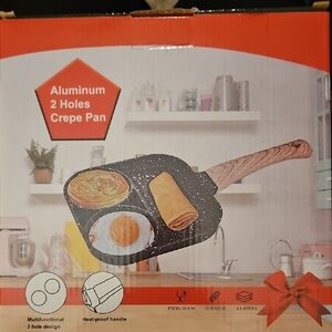 Aluminum Crepe Pan BREAKFAST Sansd. with Heat-Proof Handle